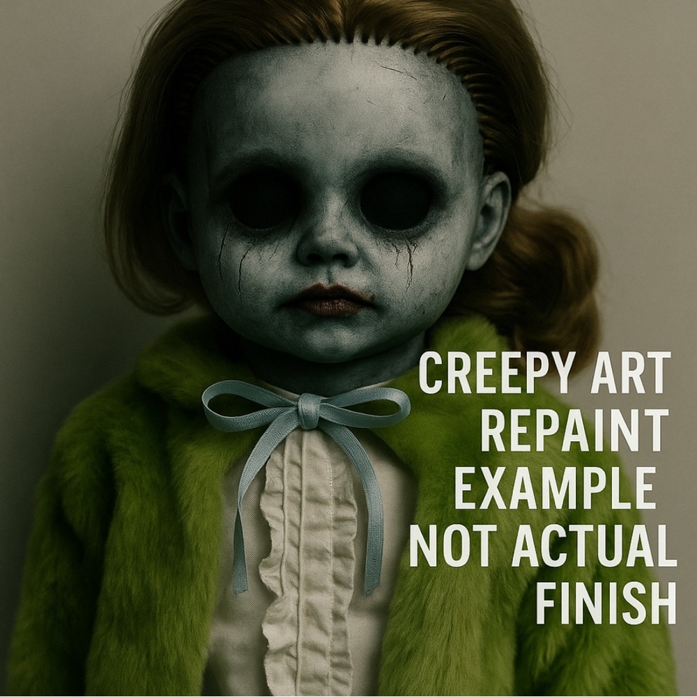 🪆Vintage Repainted 18” Vinyl Doll 🧸 Sleep Eyes • Creepycore • Art Project
